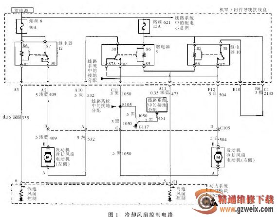 冷却风扇电路分析